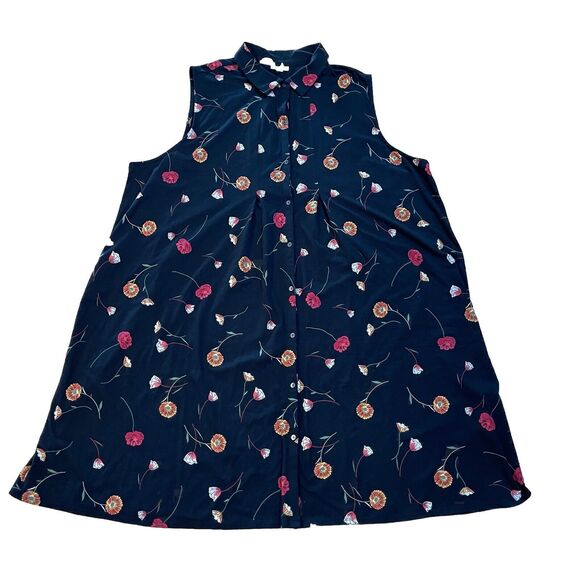 J. Jill Dresses & Skirts - J. Jill Women Jersey Sleeveless Shirt Dress Plus Size 4X Black Floral NEW NO TAG